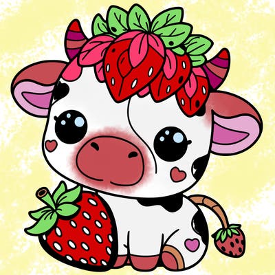 cute strawberry cow