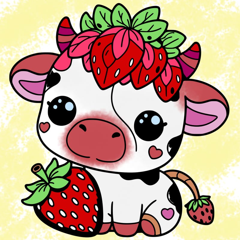 cute strawberry cow