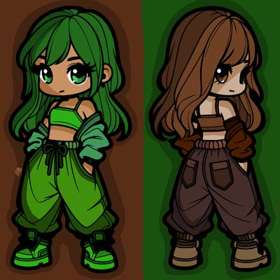 girl in crop top and baggy pants