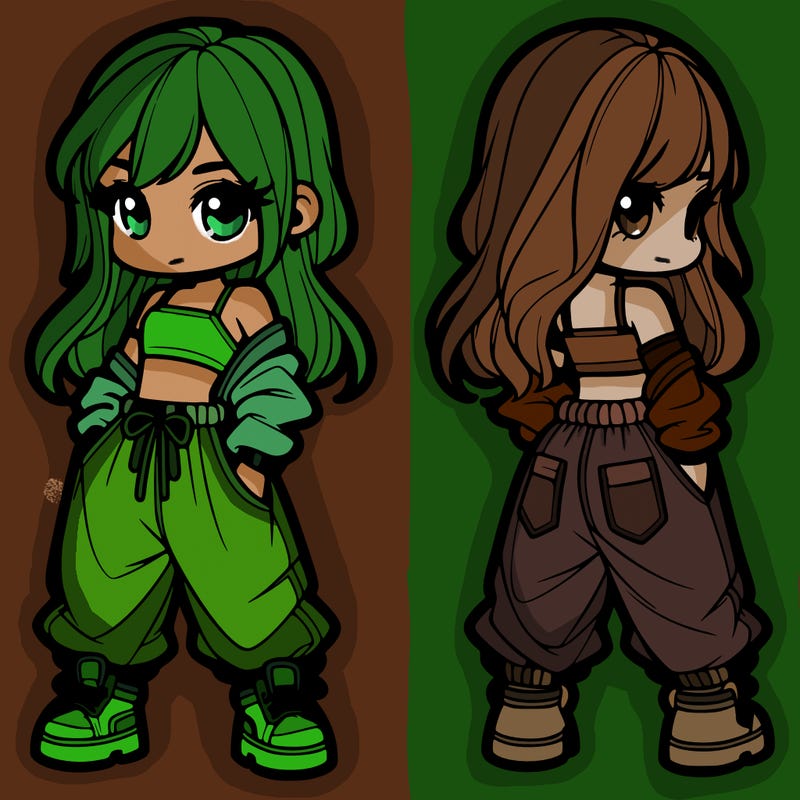 girl in crop top and baggy pants