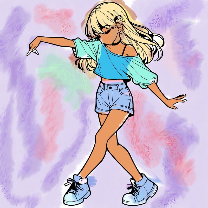 realistic girl danceing