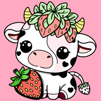 cute strawberry cow