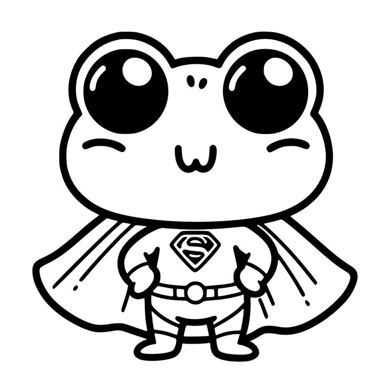 frog cute  superhero