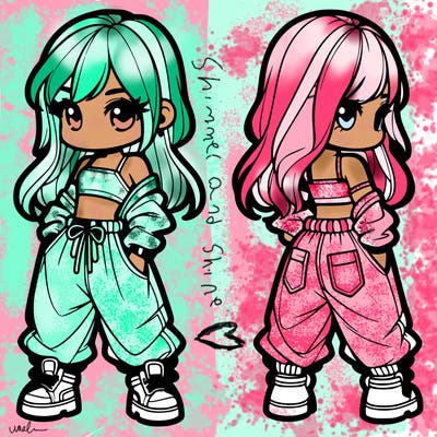 girl in crop top and baggy pants