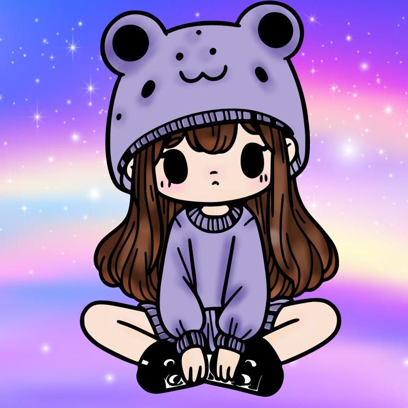 a girl wearing a frog hat and some frog socks