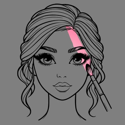 realistic person with makeup