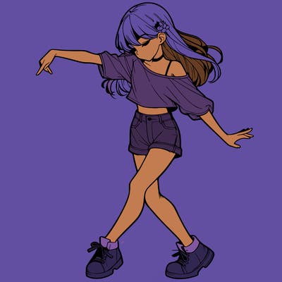 realistic girl danceing