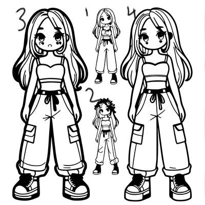 girl with crop top and bagy pants