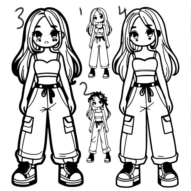 girl with crop top and bagy pants