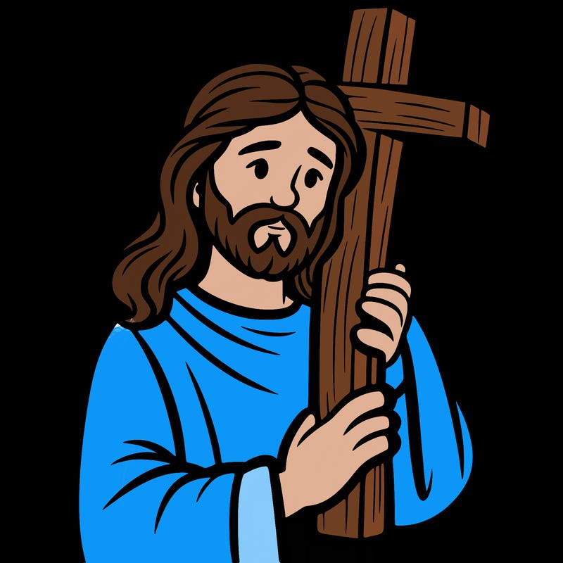 jesus holding cross