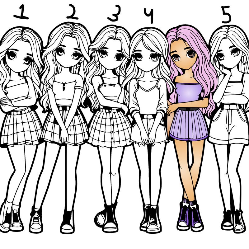 a group of girls realistic