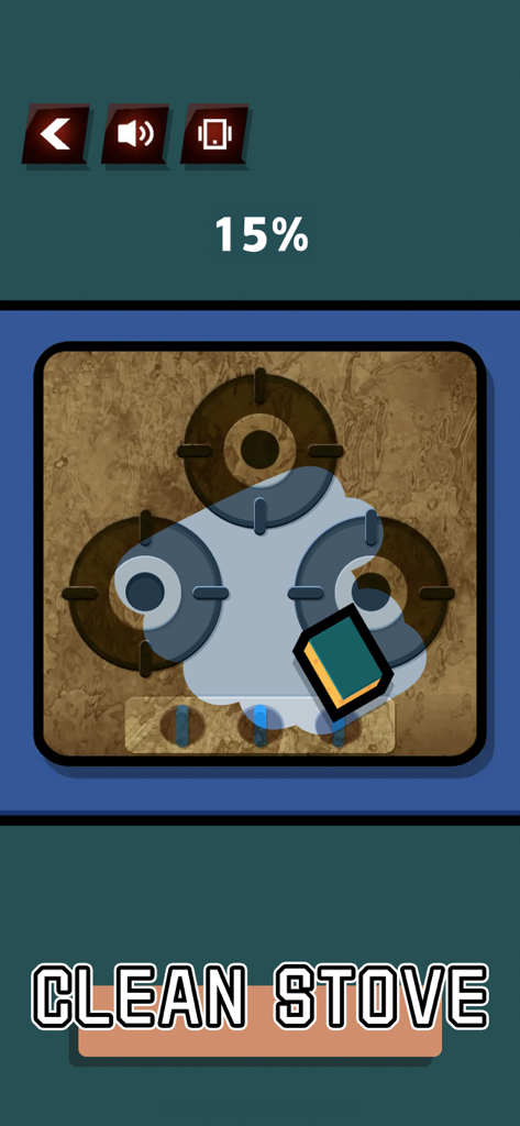 Antistress Toys -No Wifi Games - Una actividad satisfactoria de juego móvil donde un jugador limpia una estufa sucia con una esponja para relajarse.