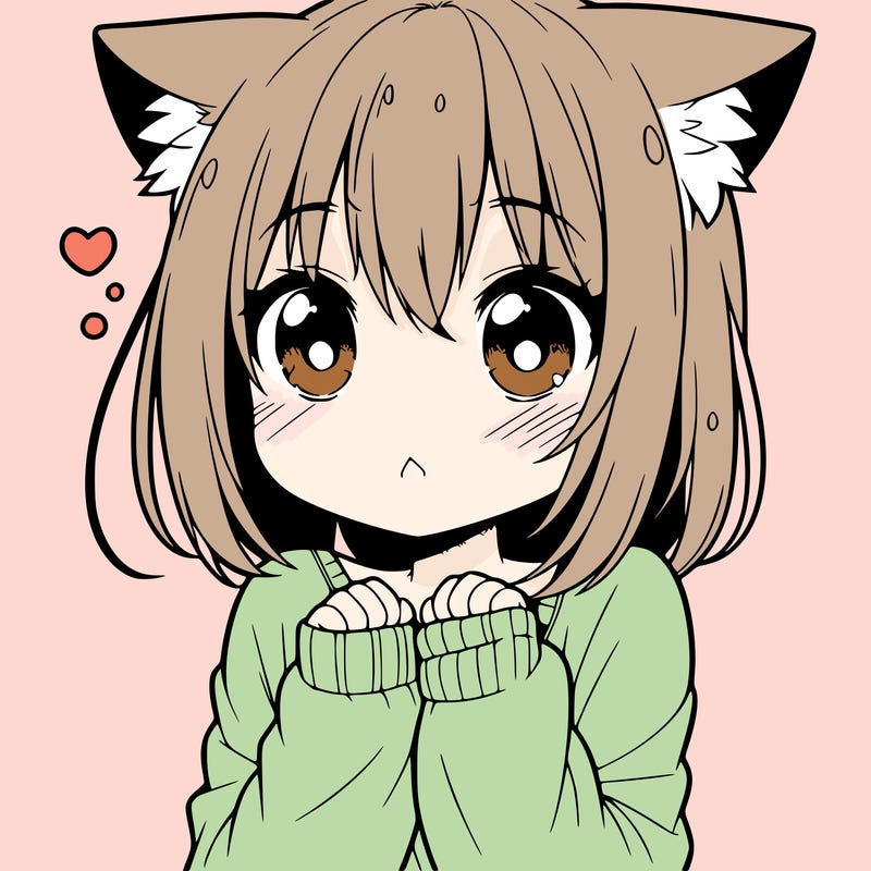 shy anime catgirl