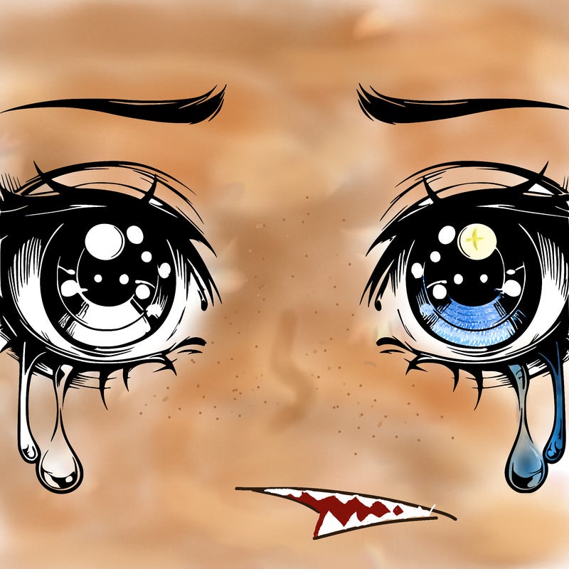 realistic eyes with tears