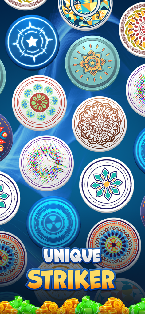 Carrom Royale - Una colección de tacos únicos y coloridos con varios patrones y diseños para Carrom Royale.