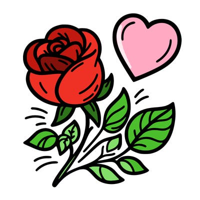 rose and heart