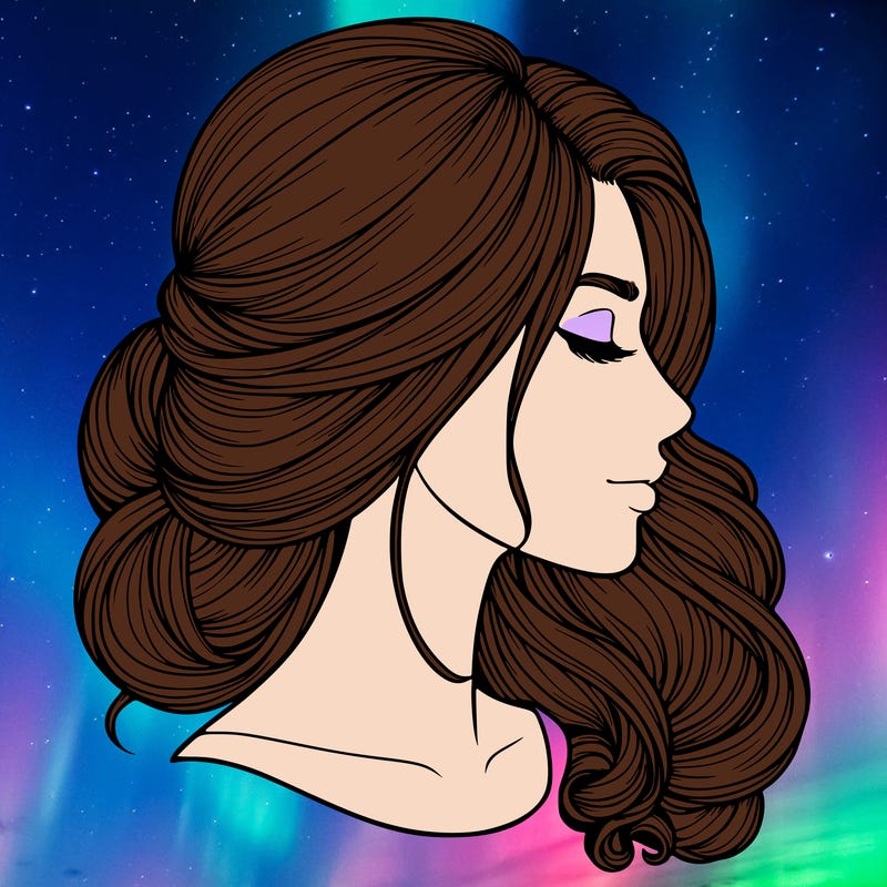 realistic woman's head & hair