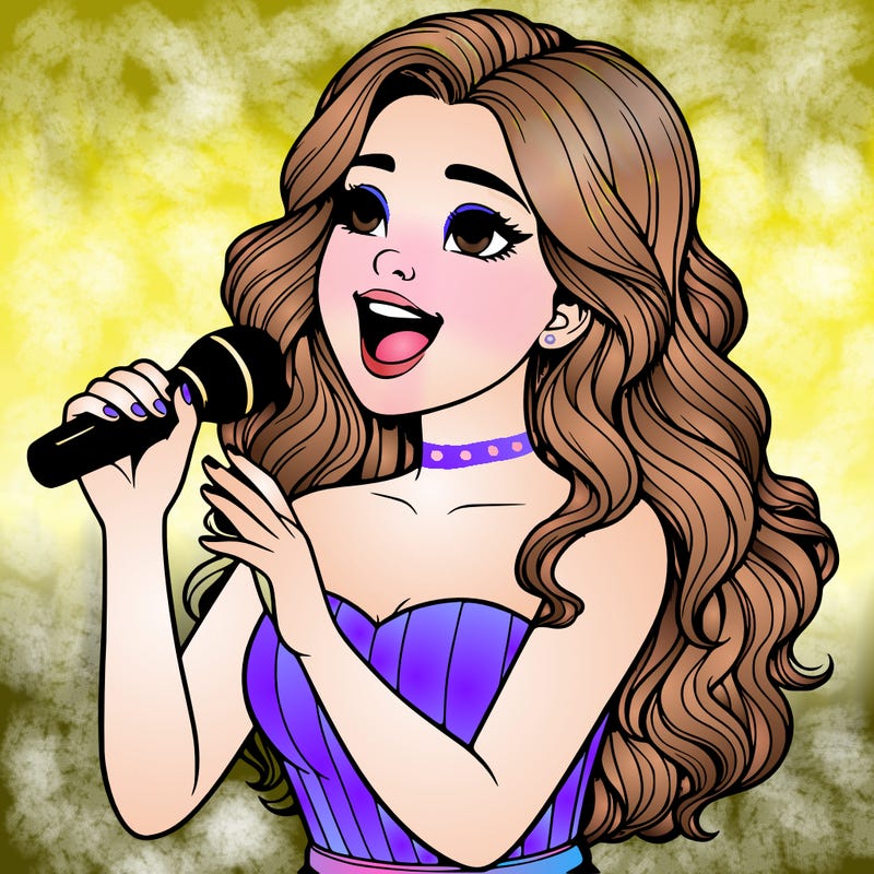 realistic girl, singing