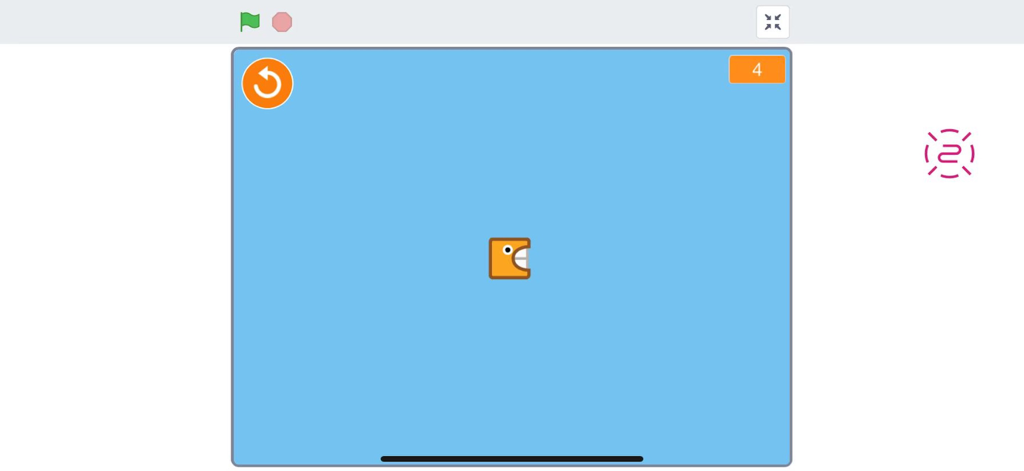 Scratch+ - Scratch plus coding game interface with an orange character