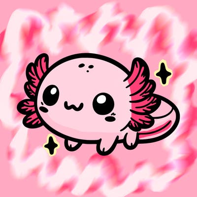 cute easy baby axolotl