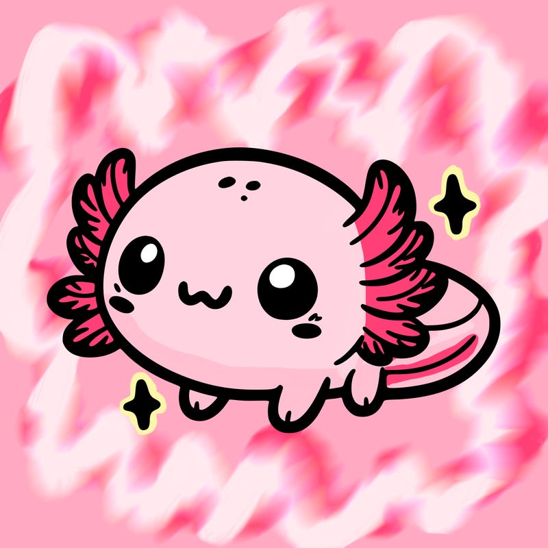 cute easy baby axolotl