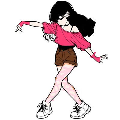 realistic girl danceing