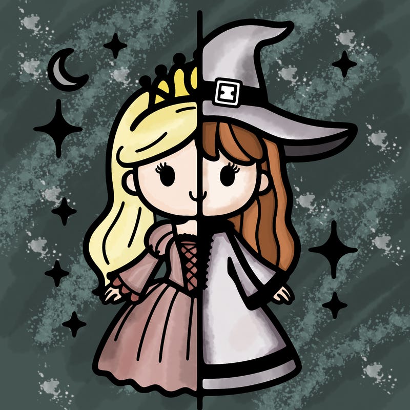 split princess and witch