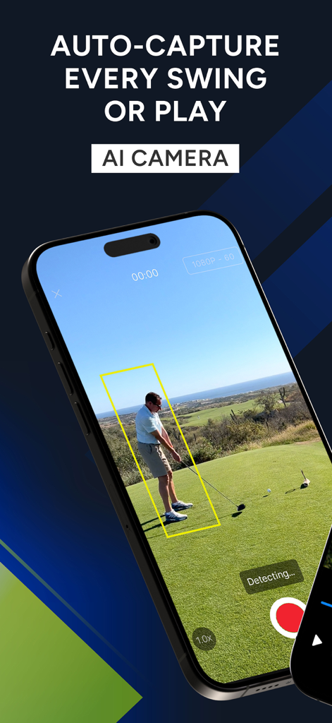 UView: AI Sports Video Coach - UView app AI camera feature automatically capturing a golf swing