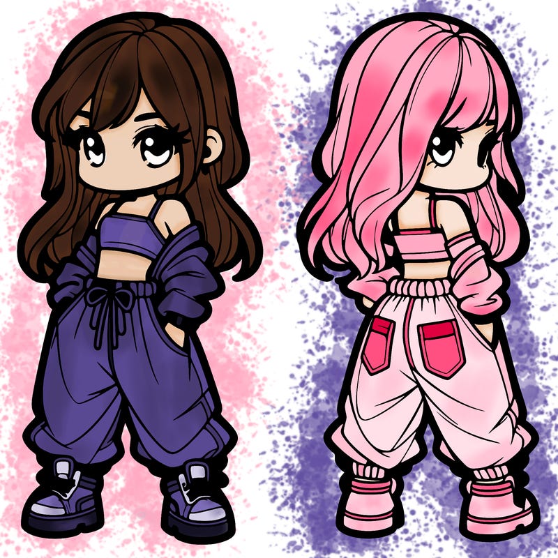 girl in crop top and baggy pants