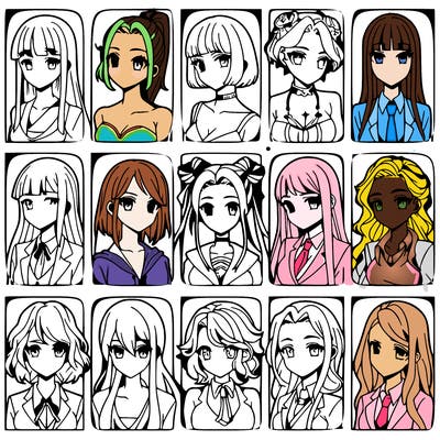 girls that look diffrent anime