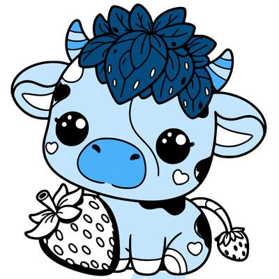 cute strawberry cow