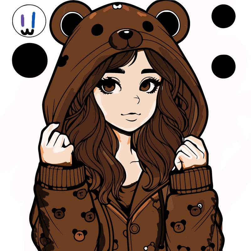 realistic girl in a animal pjs hoodie