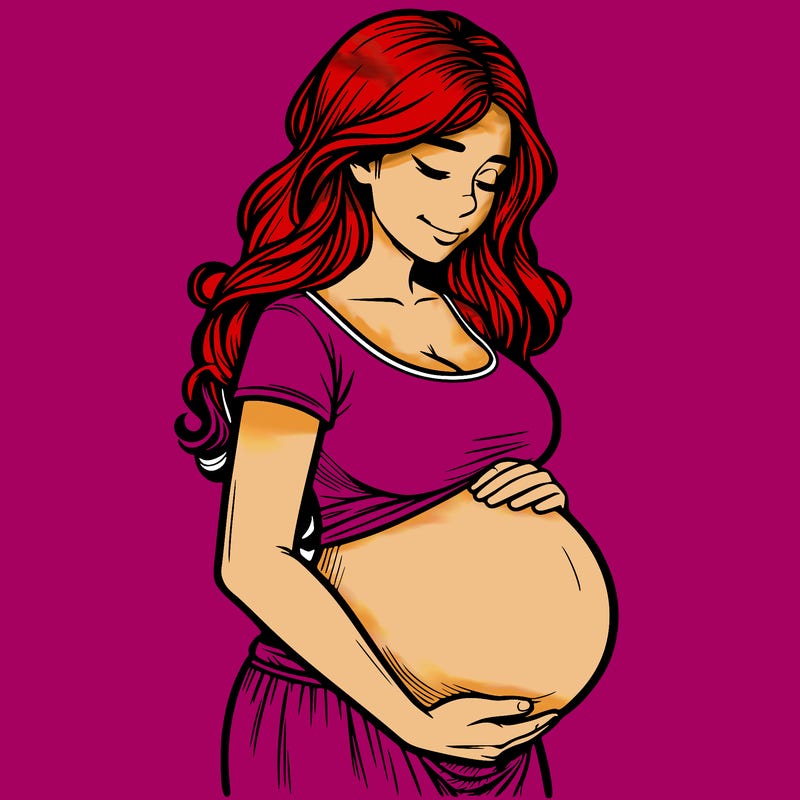 woman heavily pregnant realistic