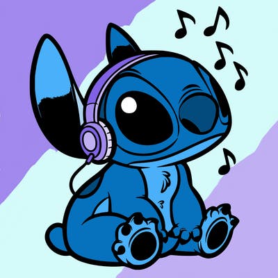 stitch listening to music