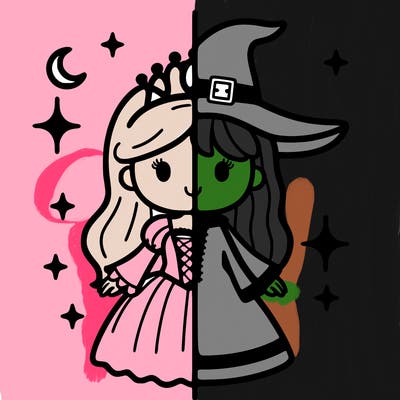 split princess and witch