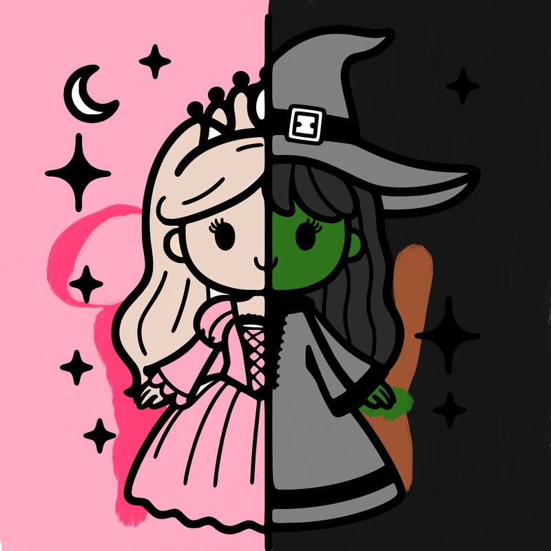 split princess and witch