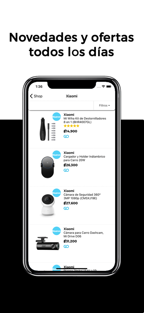 Unimart.com - Xiaomiカメラとアクセサリーの電子機器セールを表示するUnimartアプリのスマートフォン画面