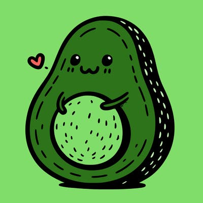 an avocado hugging an avocado