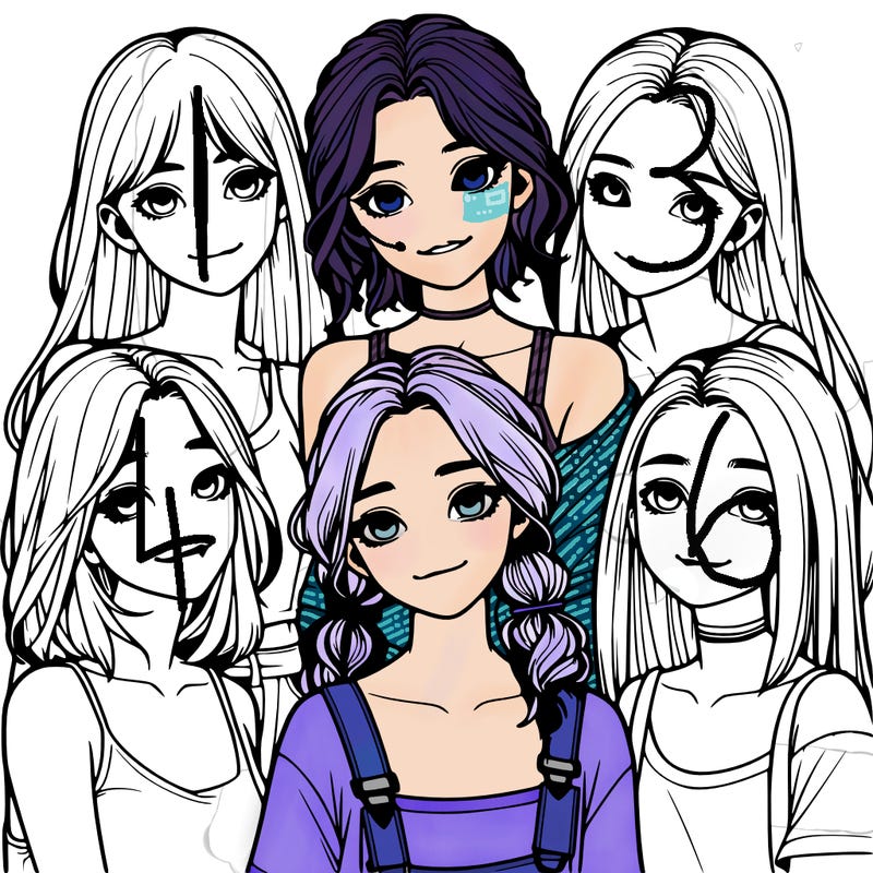 a group of girls realistic