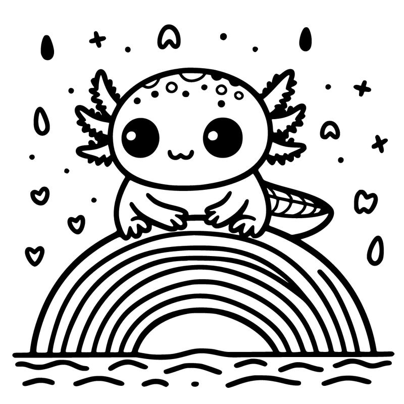 axolotl on a rainbow