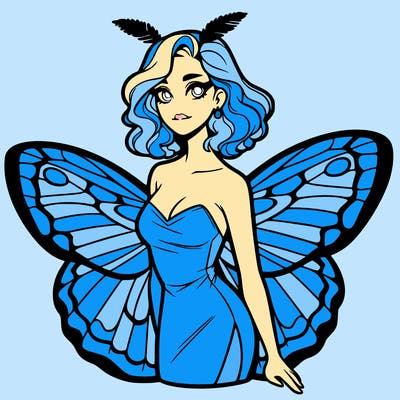 woman with moth wings