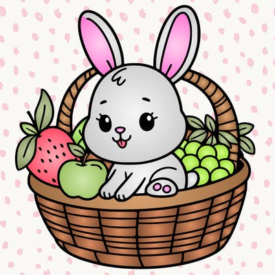 bunny in a fruit basket