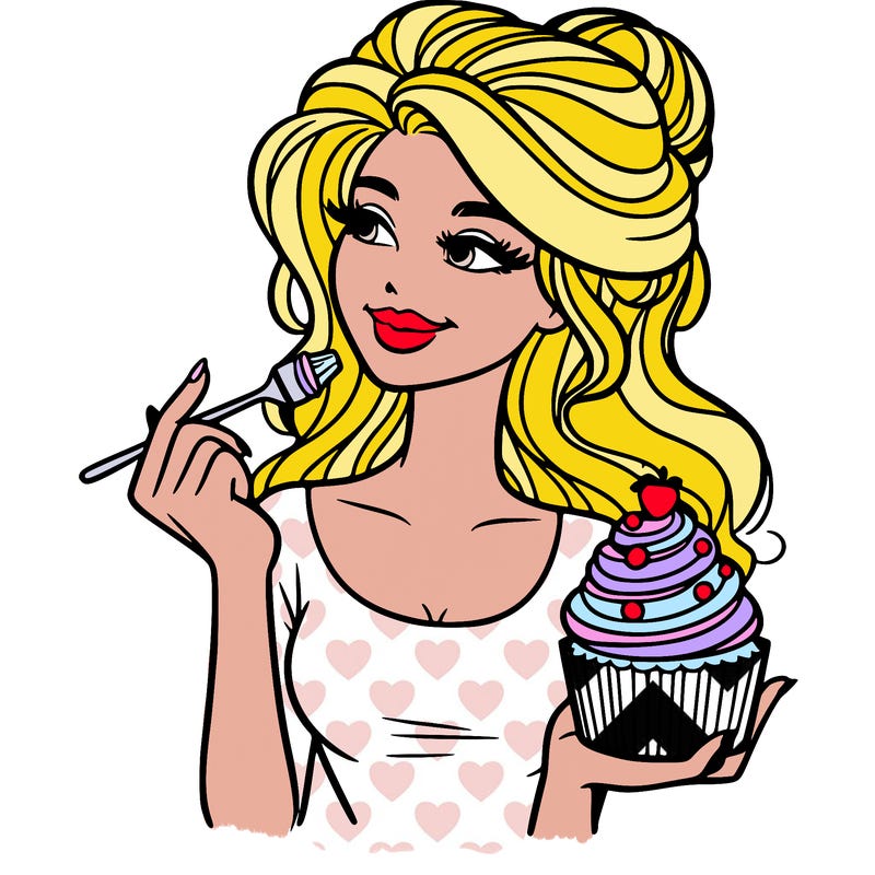 pretty woman with a cupcake