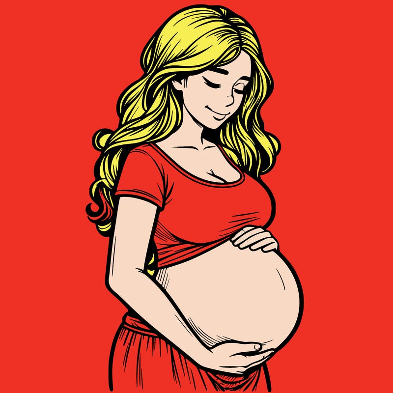 woman heavily pregnant realistic
