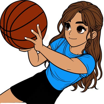 realistic girl playing basketball