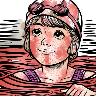 realistic girl swimmer