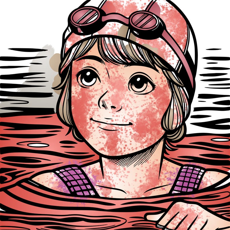 realistic girl swimmer