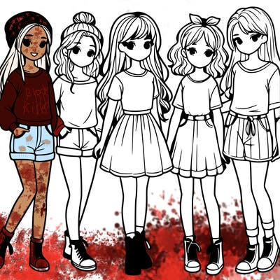 a group of five girls