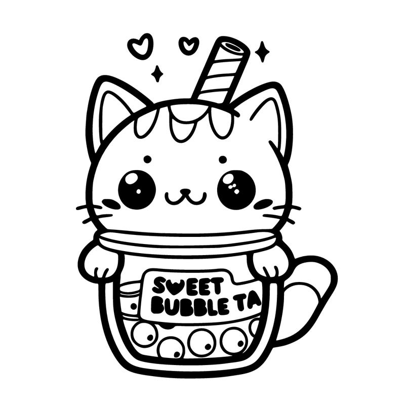 cat sweet buble tea