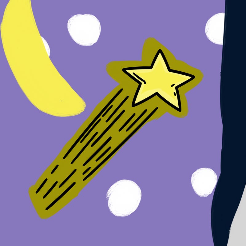 a shooting star in the sky